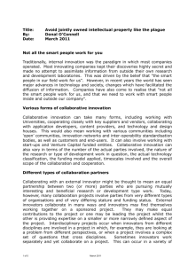 Avoid Jointly Owned IP - Chawton Innovation Services