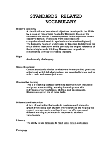 reading vocabulary handout