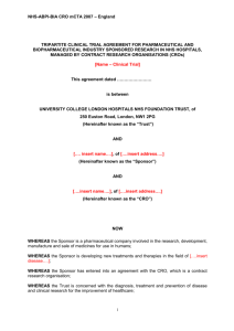 model CRO Clinical Trial Agreement