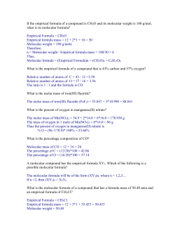 Empirical & Molecular Formulas Worksheet Key