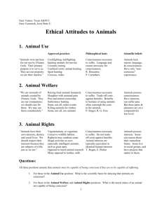 Ethical Attitudes to Animals