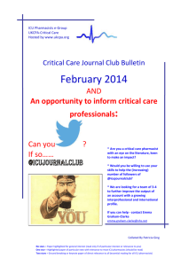 ICU Pharmacists e-Group Journal Club Bulletin