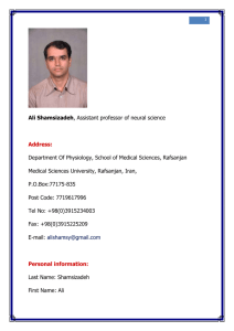 Ali Shamsizadeh, Assistant professor of neural science