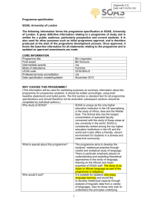 BA Linguistics - Programme Specifications 2014/15