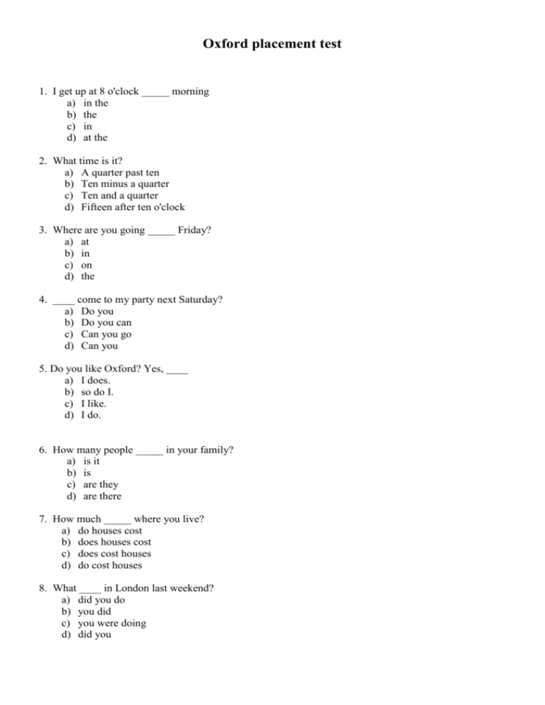 Oxford Placement Test