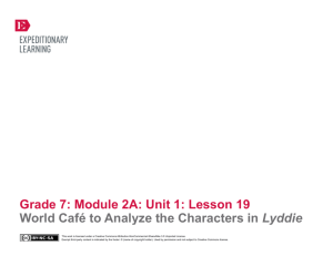 Grade 7: Module 2A: Unit 1: Lesson 19 World Café to Analyze the