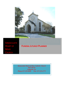 Planning Your Funeral Liturgy - Immaculate Heart of Mary Catholic