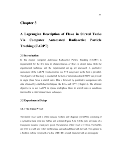 Characterisation of Single Phase Flow in stirred tanks using