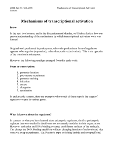 Mechanisms of transcriptional activation