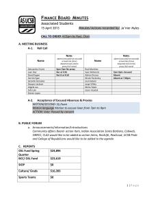 Finance Board Minutes - Associated Students – UCSB