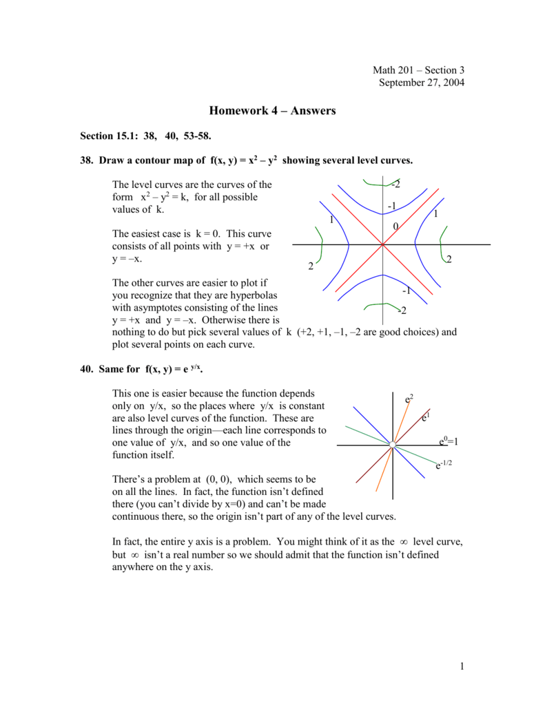 Answers To Homework 4