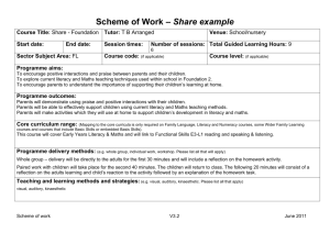 Scheme of Work - Nottinghamshire Adult and Community Learning