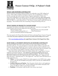 Honors Contract FAQs: A Professor`s Guide