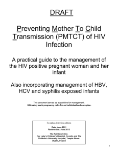 Preventing Mother to Child Transmission