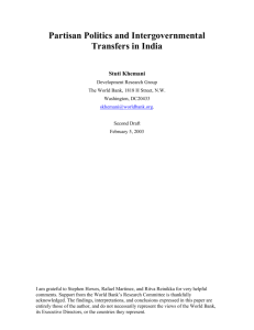 Partisan Politics and Intergovernmental Transfers in India