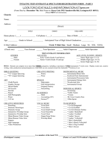 Registration Form - Kentucky District Church of the Nazarene