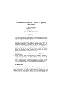 From Software Quality Control to Quality Assurance