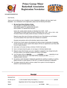 Letter to parents of kids joining Minor Basketball