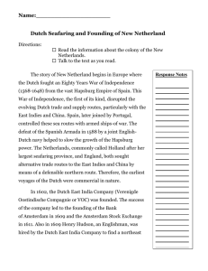 Dutch Seafaring and Founding of New Netherland