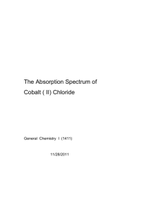 The Absorption Spectrum of - Chemistry Classes of Professor Alba