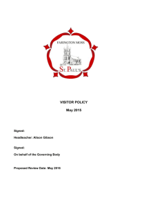 VISITORS POLICY - Farington Moss St Paul`s CE Primary School