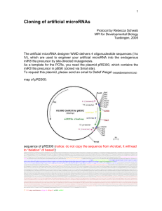 Artificial microRNA design…