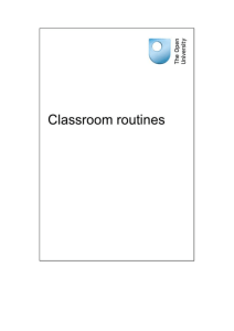 Classroom routines - The Open University