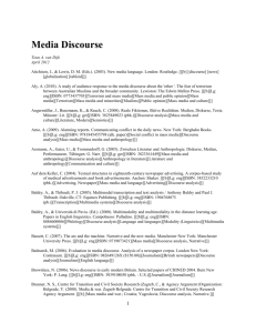 Media Discourse - Discourse in Society
