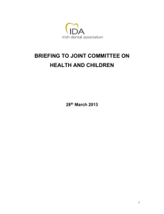 Submission to Joint Committee on Health & Children (March 2013)