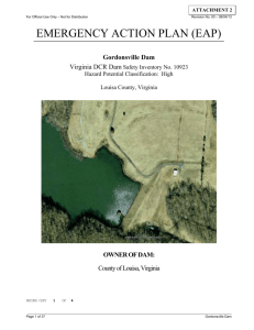 Gordonsville Dam Emergency Action Plan