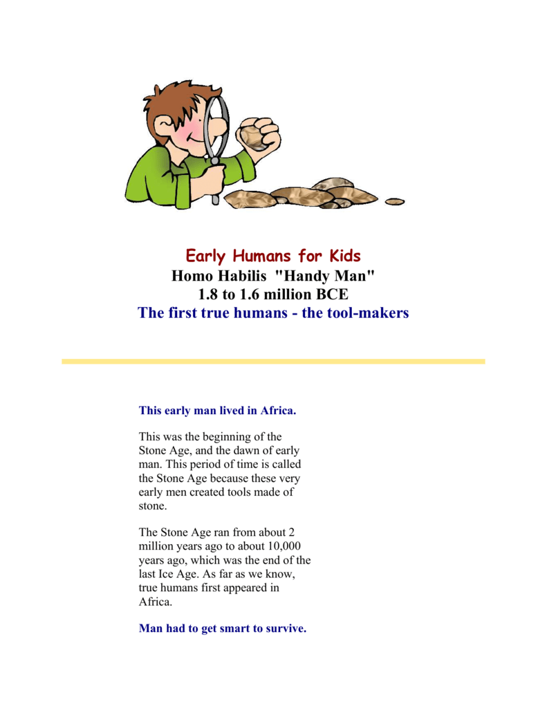 early humans for kids