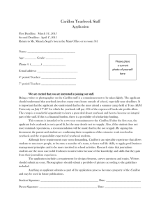 Carillon Yearbook Staff Application First Deadline: March 31st, 2015