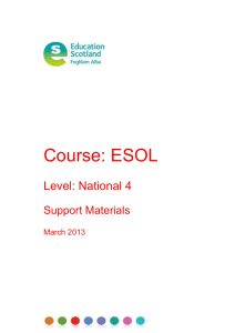 ESOL, Level: National 4 - Support Materials
