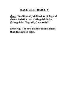Class 13 - Ethnicity and Families