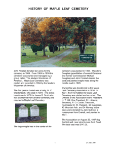 HISTORY OF MAPLE LEAF CEMETERY