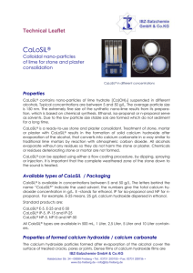calosil technical - Hirst Conservation