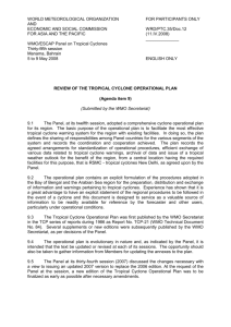 Review of the tropical cyclone operational plan