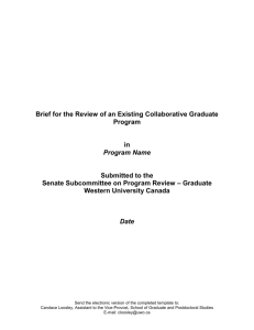 Brief for the Review of an Existing Collaborative Graduate Program