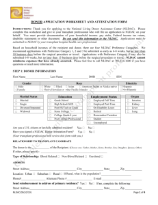 DONOR APPLICATION WORKSHEET AND ATTESTATION FORM