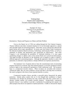 Patents and Competition: Toward a Knowledge Theory of Progress