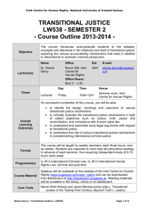 Course Outline for Transitional Justice