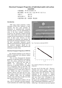 Electrical Transport Properties of ferrocene catalyzed MWNT
