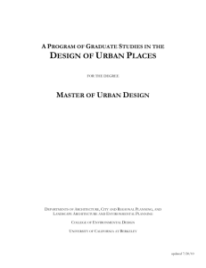 a program of graduate studies in the design of urban places