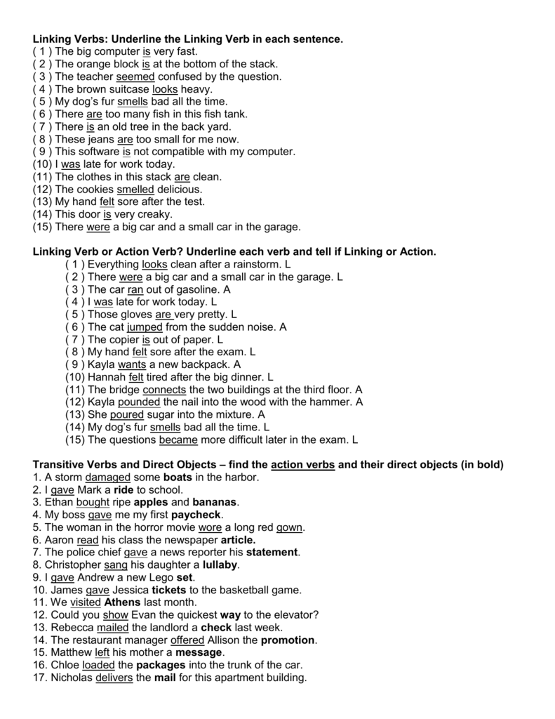 linking-verbs-underline-the-linking-verb-in-each-sentence