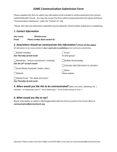 Communication Submission Form - Jerome United Methodist Church