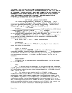 Software License Agreement A - Office of Technology Alliances