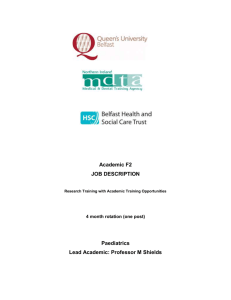 Paediatrics - Queen`s University Belfast