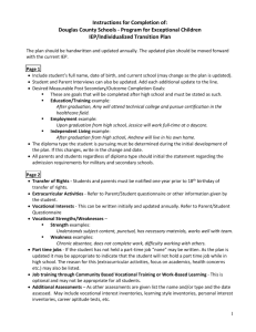 Transition Plan Instructions - Douglas County School System