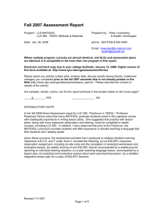 Fall 2007 Semester Program Assessment Report