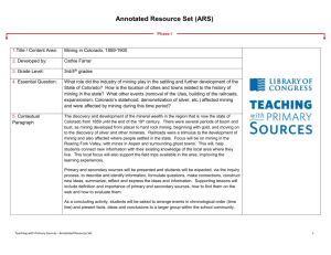 Mining in Colorado, 1859-1900